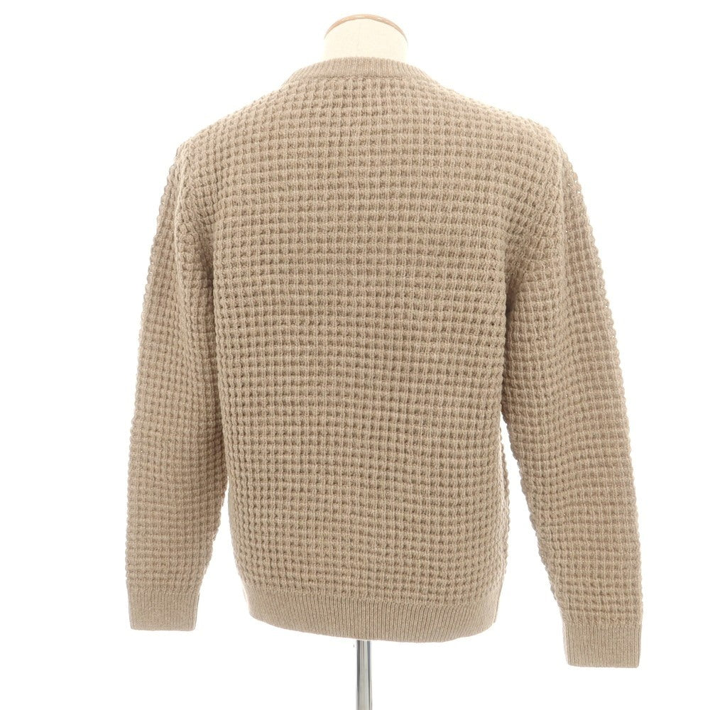 【中古】オロウ OLOW ウールナイロン クルーネック プルオーバーニット ベージュ【 M 】【 状態ランクB 】【 メンズ 】