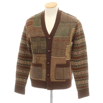 【中古】ラルフローレンラグビー RALPH LAUREN RUGBY ウールアルパカ カーディガン ブラウンxベージュ【 S 】【 状態ランクB 】【 メンズ 】