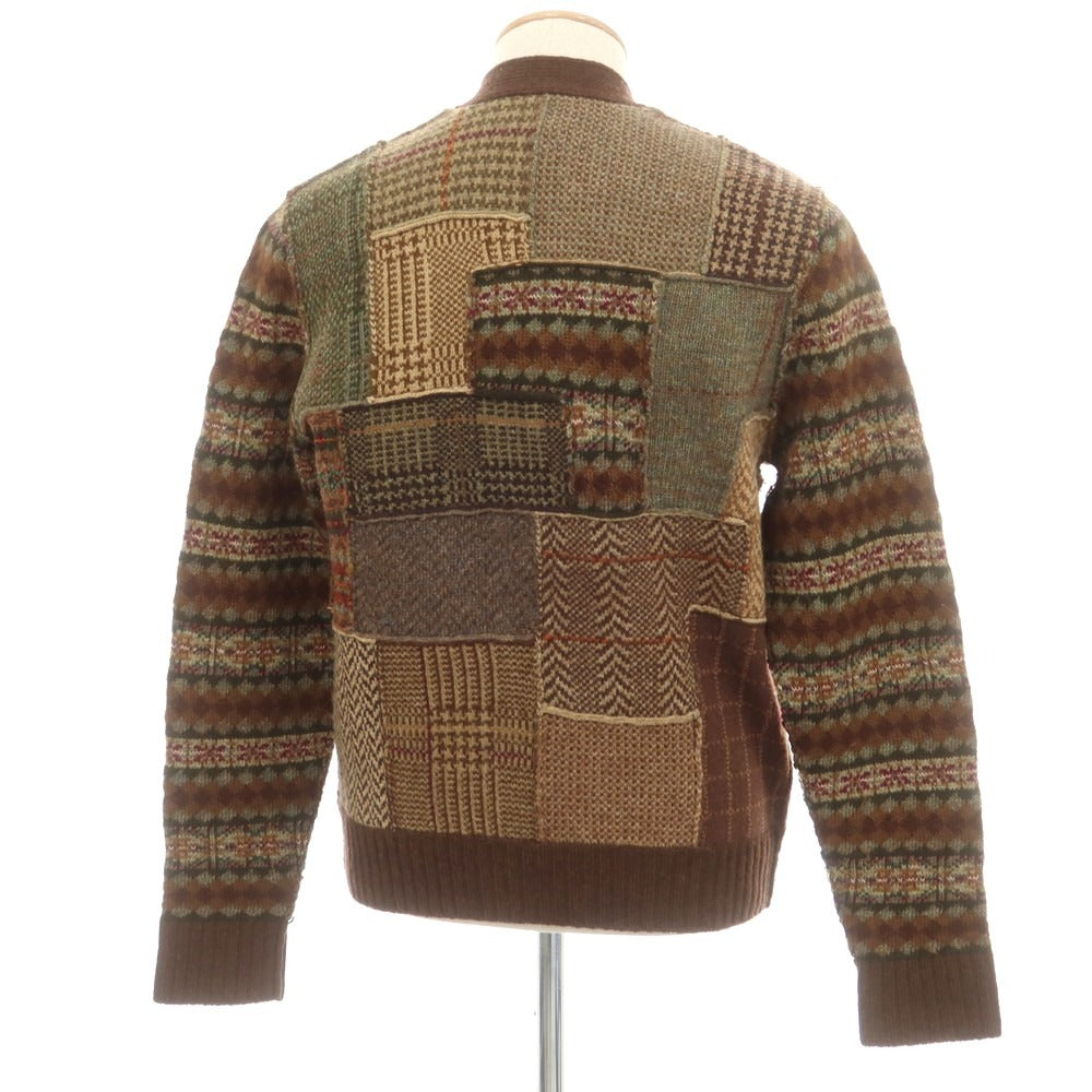 【中古】ラルフローレンラグビー RALPH LAUREN RUGBY ウールアルパカ カーディガン ブラウンxベージュ【 S 】【 状態ランクB 】【 メンズ 】
