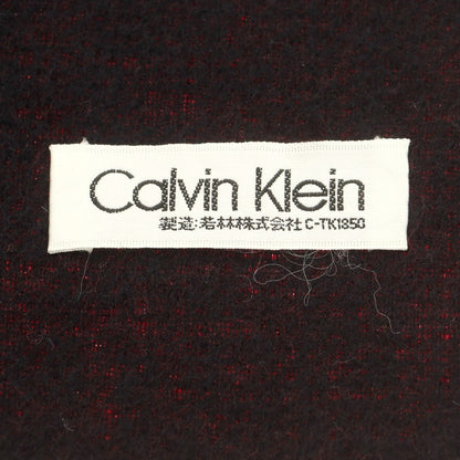 【中古】カルバンクライン Calvin Klein ウール マフラー レッドxブラック【 状態ランクB 】【 メンズ 】