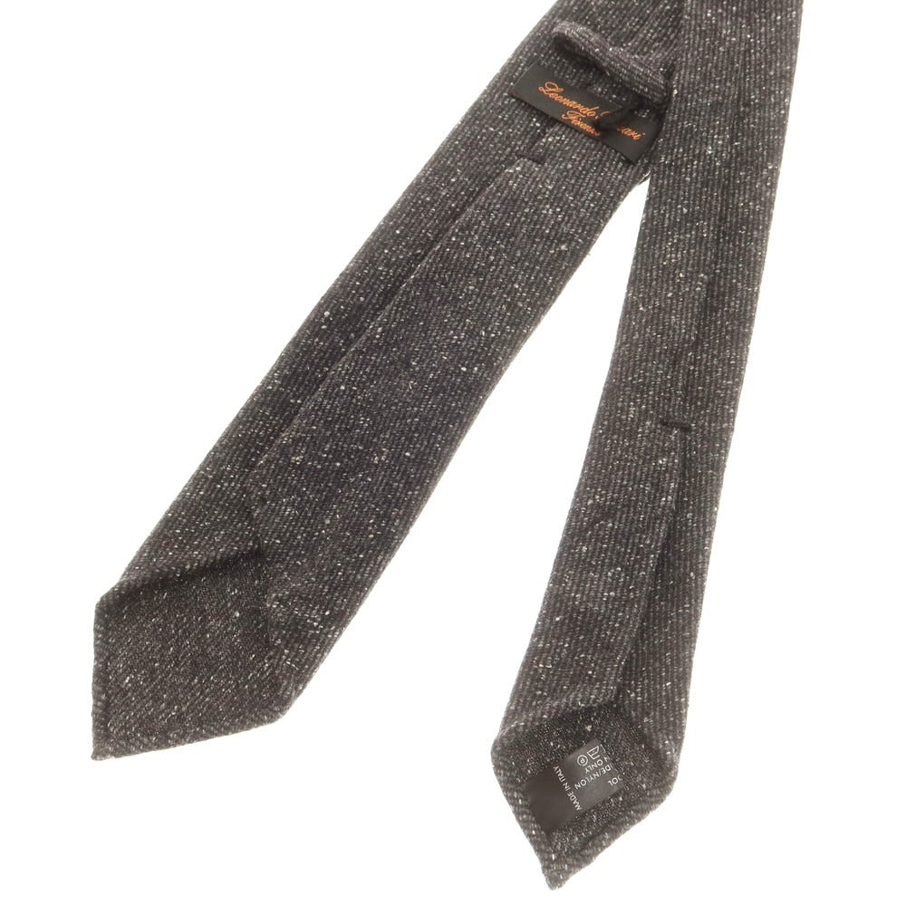 【中古】レオナルド タッツァーリ Leonardo Tazzari ウールシルクナイロン 無地ネクタイ ダークグレー【 状態ランクA 】【 メンズ 】