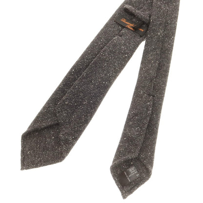 【中古】レオナルド タッツァーリ Leonardo Tazzari ウールシルクナイロン 無地ネクタイ ダークグレー【 状態ランクA 】【 メンズ 】