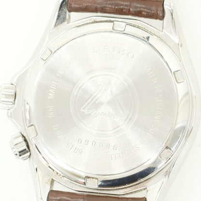 【中古】セイコー SEIKO メカニカル アルピニスト 6R15-00E0 腕時計 シルバーxモスグリーン×ダークブラウン【 状態ランクB 】【 メンズ 】