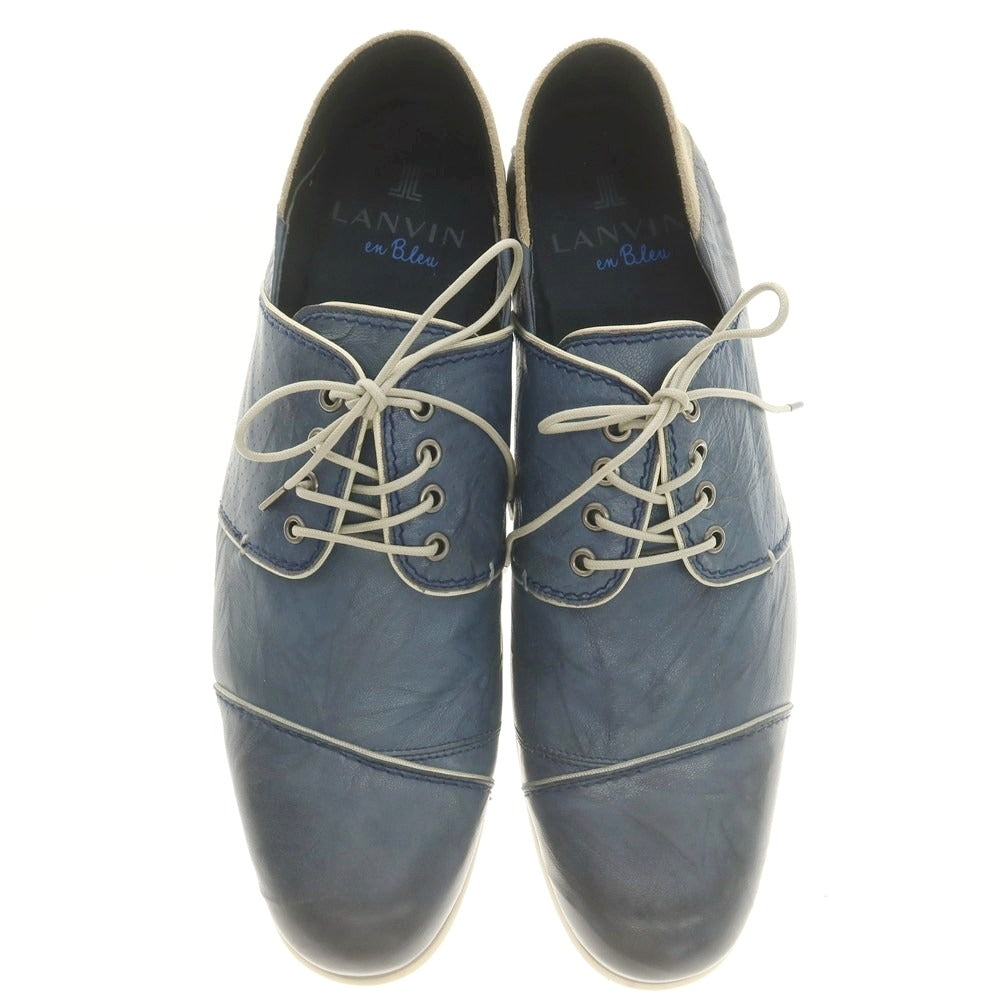 【中古】ランバンオンブルー LANVIN en Bleu レザー カジュアルシューズ ブルー【 25 1/2 】【 状態ランクA 】【 メンズ 】