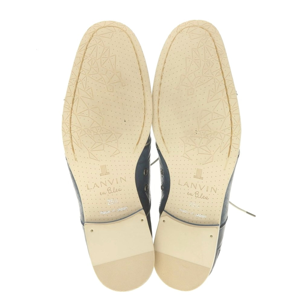 【中古】ランバンオンブルー LANVIN en Bleu レザー カジュアルシューズ ブルー【 25 1/2 】【 状態ランクA 】【 メンズ 】