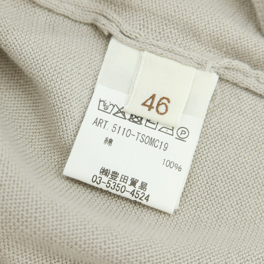 【中古】フィリッポ デ ローレンティス FILIPPO DE LAURENTIIS ハイゲージ コットン クルーネック 半袖 プルオーバーニット グレージュ【 46 】【 状態ランクB 】【 メンズ 】