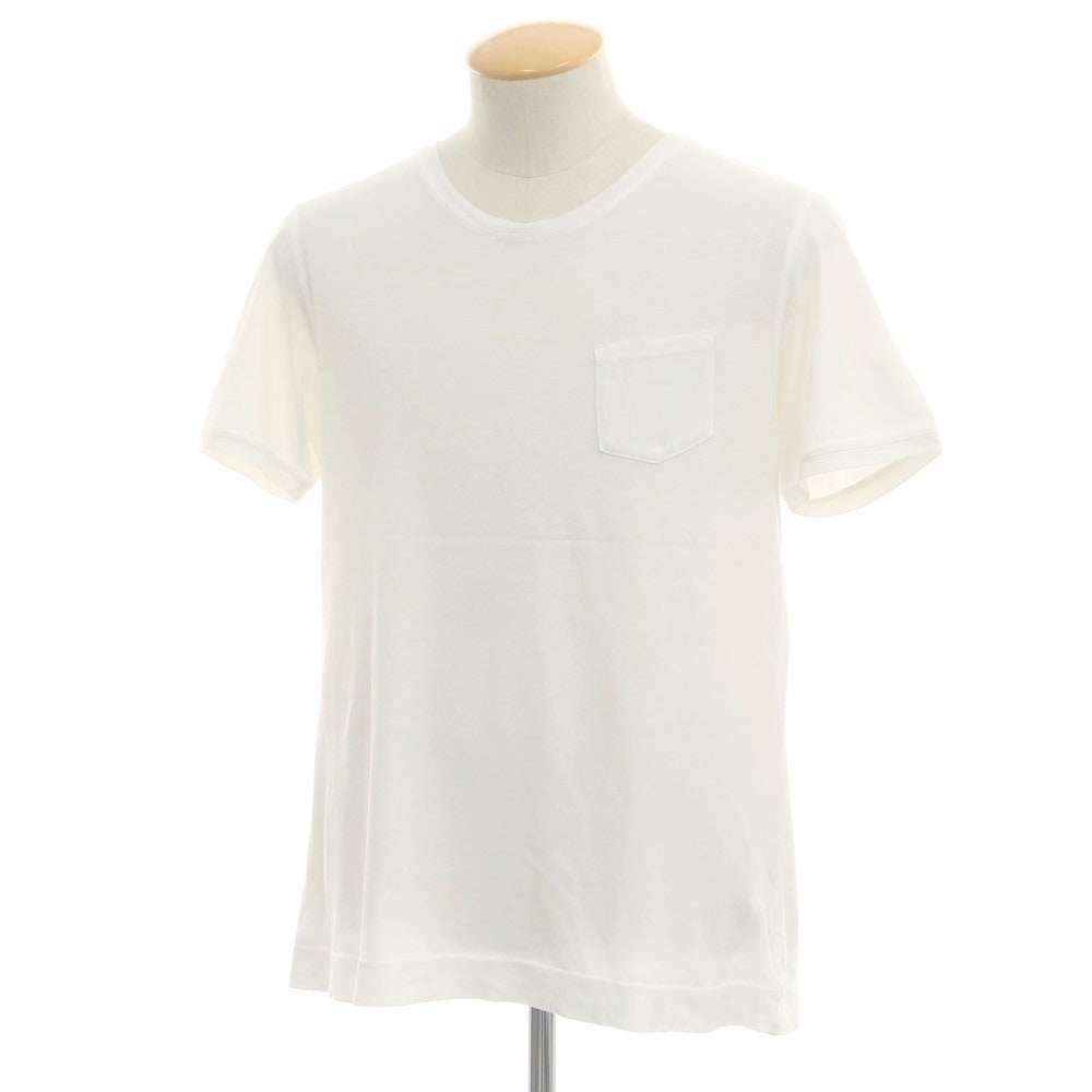 【中古】チルコロ1901 CIRCOLO 1901 コットン クルーネック ポケット 半袖Tシャツ ホワイト【 S 】【 状態ランクB 】【 メンズ 】[DPD]