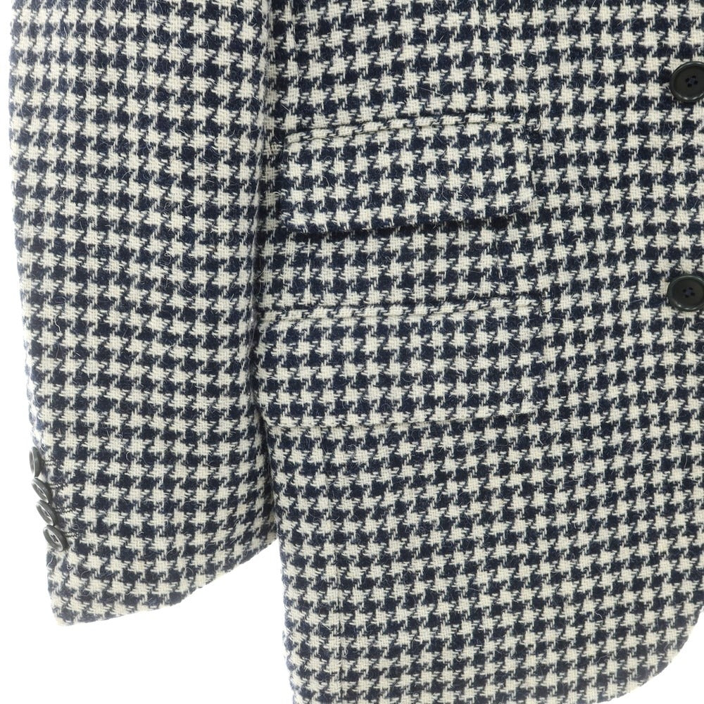 【中古】デペトリロ DE PETRILLO ウール ハウンドトゥース 3B テーラードジャケット ネイビーxホワイト【 44 】【 状態ランクB 】【 メンズ 】