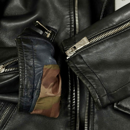 【中古】デラン Delan ラムレザー ライダースジャケット ブラック【 44 】【 状態ランクC 】【 メンズ 】