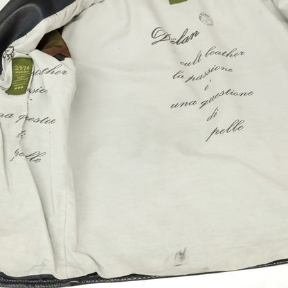 【中古】デラン Delan ラムレザー ライダースジャケット ブラック【 44 】【 状態ランクC 】【 メンズ 】