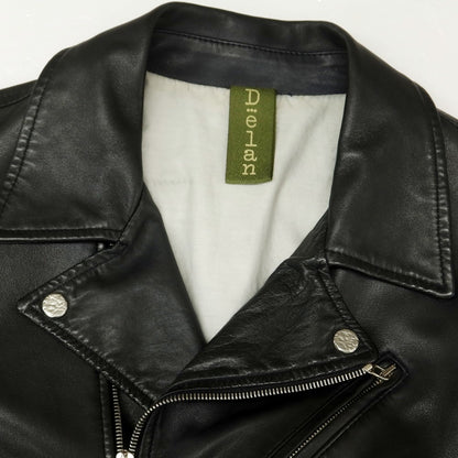 【中古】デラン Delan ラムレザー ライダースジャケット ブラック【 44 】【 状態ランクC 】【 メンズ 】