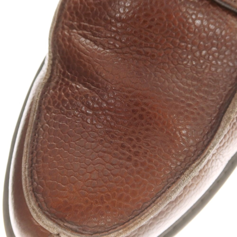 【中古】バーウィック BERWICK 型押しレザー Uチップ ドレスシューズ ブラウン【 7 1/2 】【 状態ランクB 】【 メンズ 】