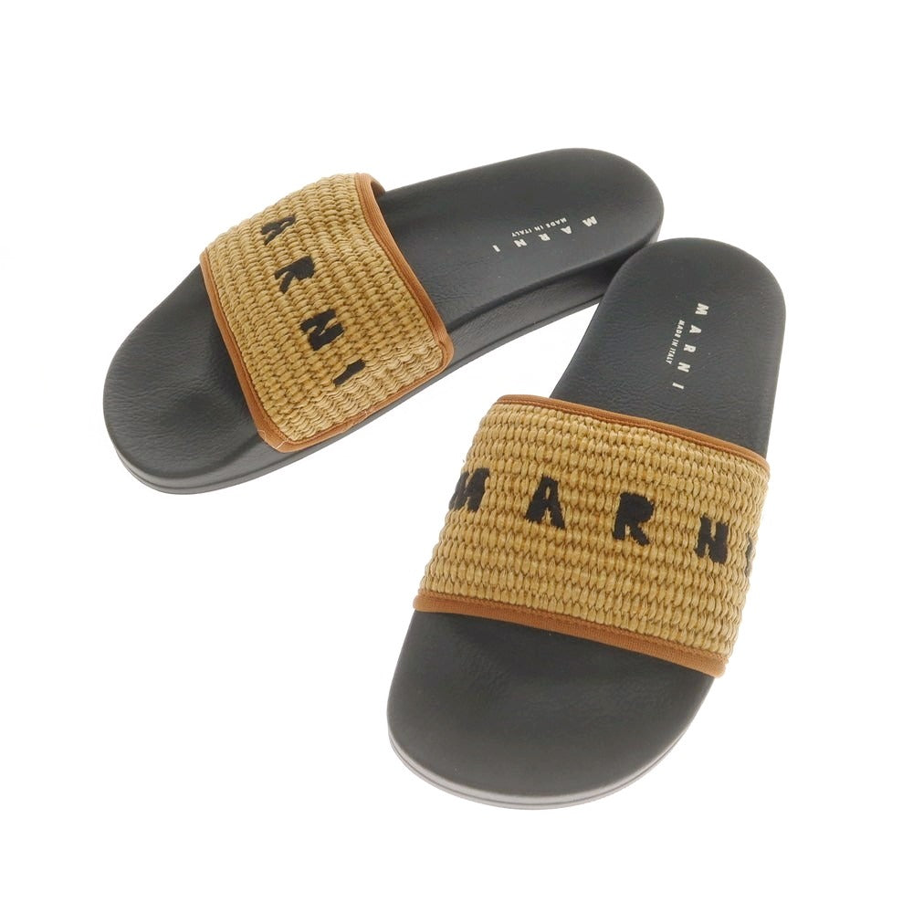 【中古】【未使用】マルニ MARNI シュート ロゴ サンダル ダークベージュ【 41 】【 状態ランクS 】【 メンズ 】