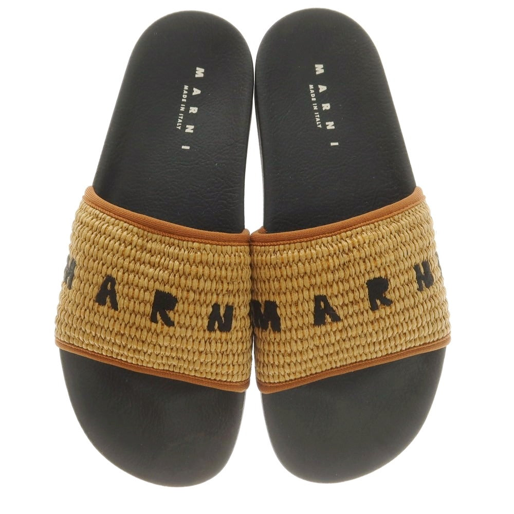【中古】【未使用】マルニ MARNI シュート ロゴ サンダル ダークベージュ【 41 】【 状態ランクS 】【 メンズ 】