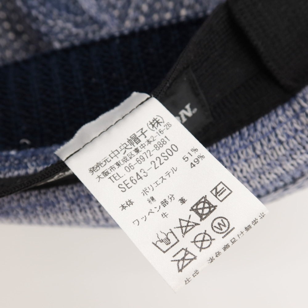 【中古】ステットソン STETSON ポリエステルコットン 中折れ ウォッシャブルサーモニットハット 帽子 ブルーxホワイト【サイズ61cm】【 状態ランクB 】【 メンズ 】