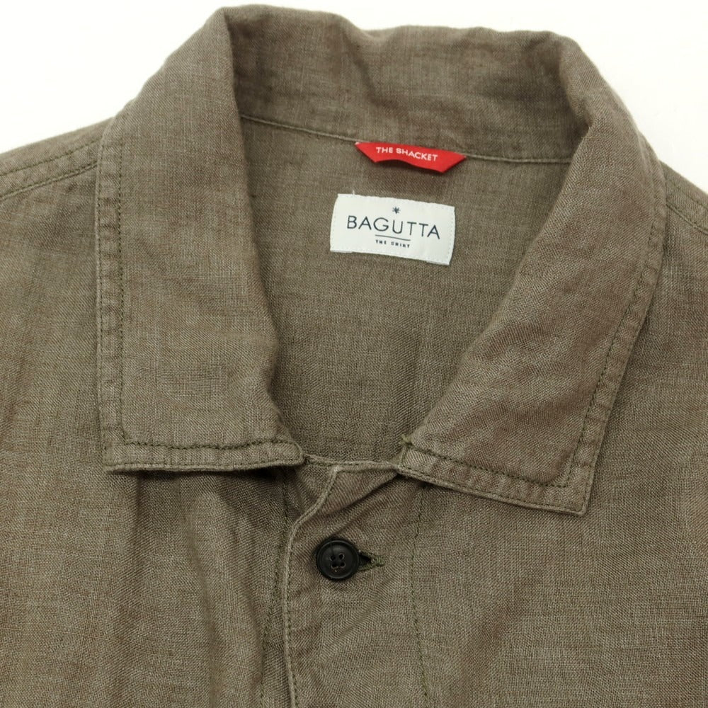 【中古】バグッタ Bagutta リネン トラッカージャケット オリーブ【 M 】【 状態ランクC 】【 メンズ 】