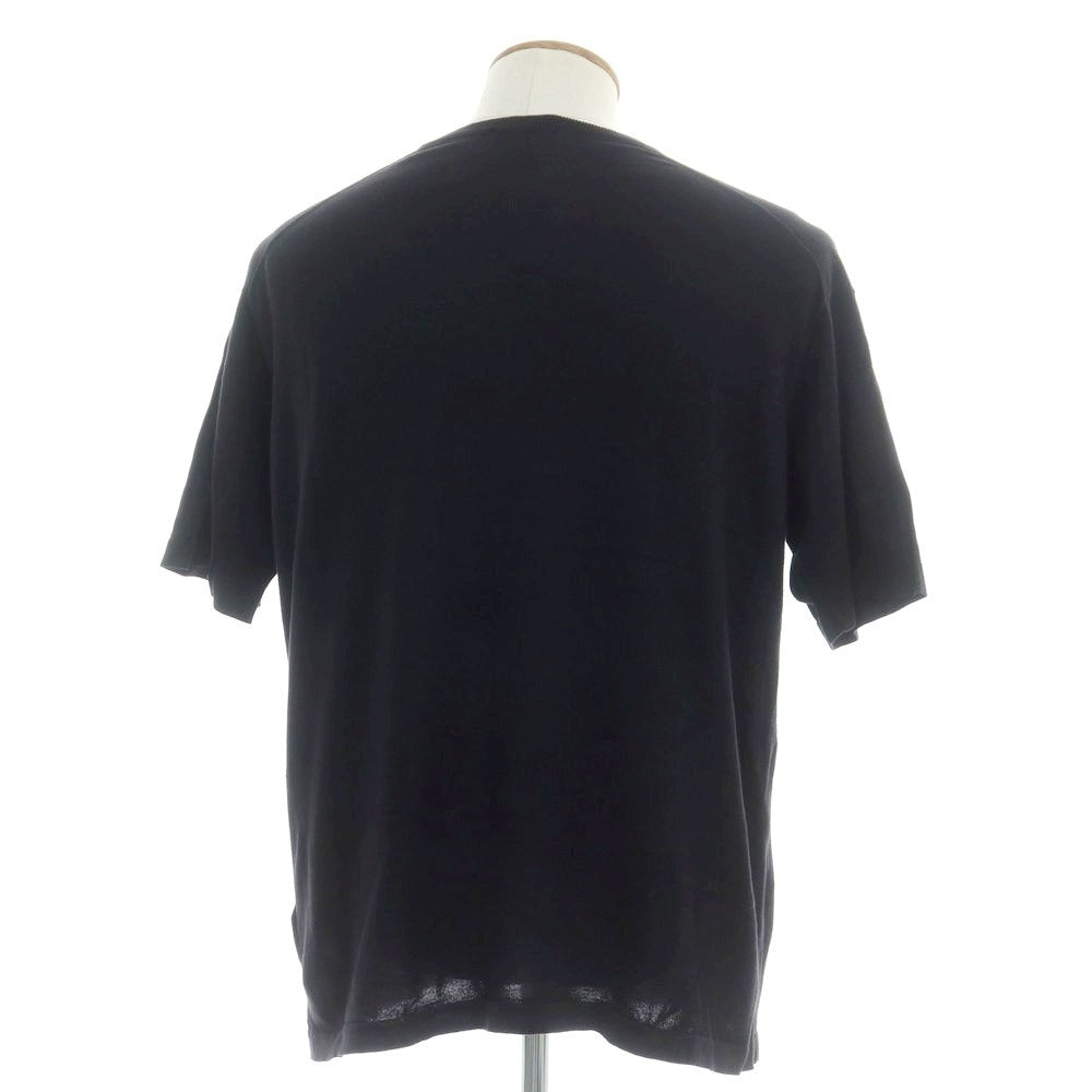【中古】ジョンスメドレー JOHN SMEDLEY ハイゲージ シーアイランドコットン クルーネック 半袖 プルオーバーニット ブラック【 L 】【 状態ランクC 】【 メンズ 】