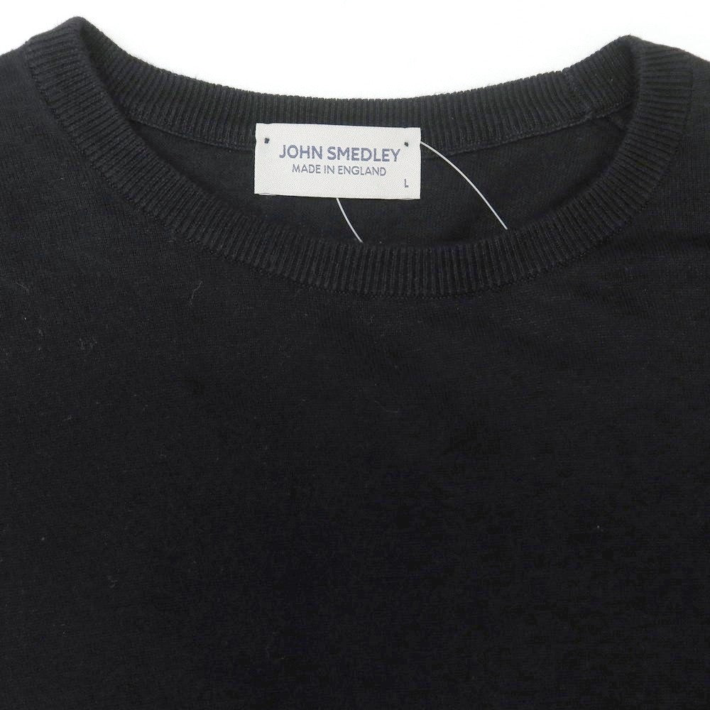 【中古】ジョンスメドレー JOHN SMEDLEY ハイゲージ シーアイランドコットン クルーネック 半袖 プルオーバーニット ブラック【 L 】【 状態ランクC 】【 メンズ 】