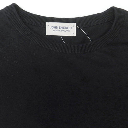 【中古】ジョンスメドレー JOHN SMEDLEY ハイゲージ シーアイランドコットン クルーネック 半袖 プルオーバーニット ブラック【 L 】【 状態ランクC 】【 メンズ 】