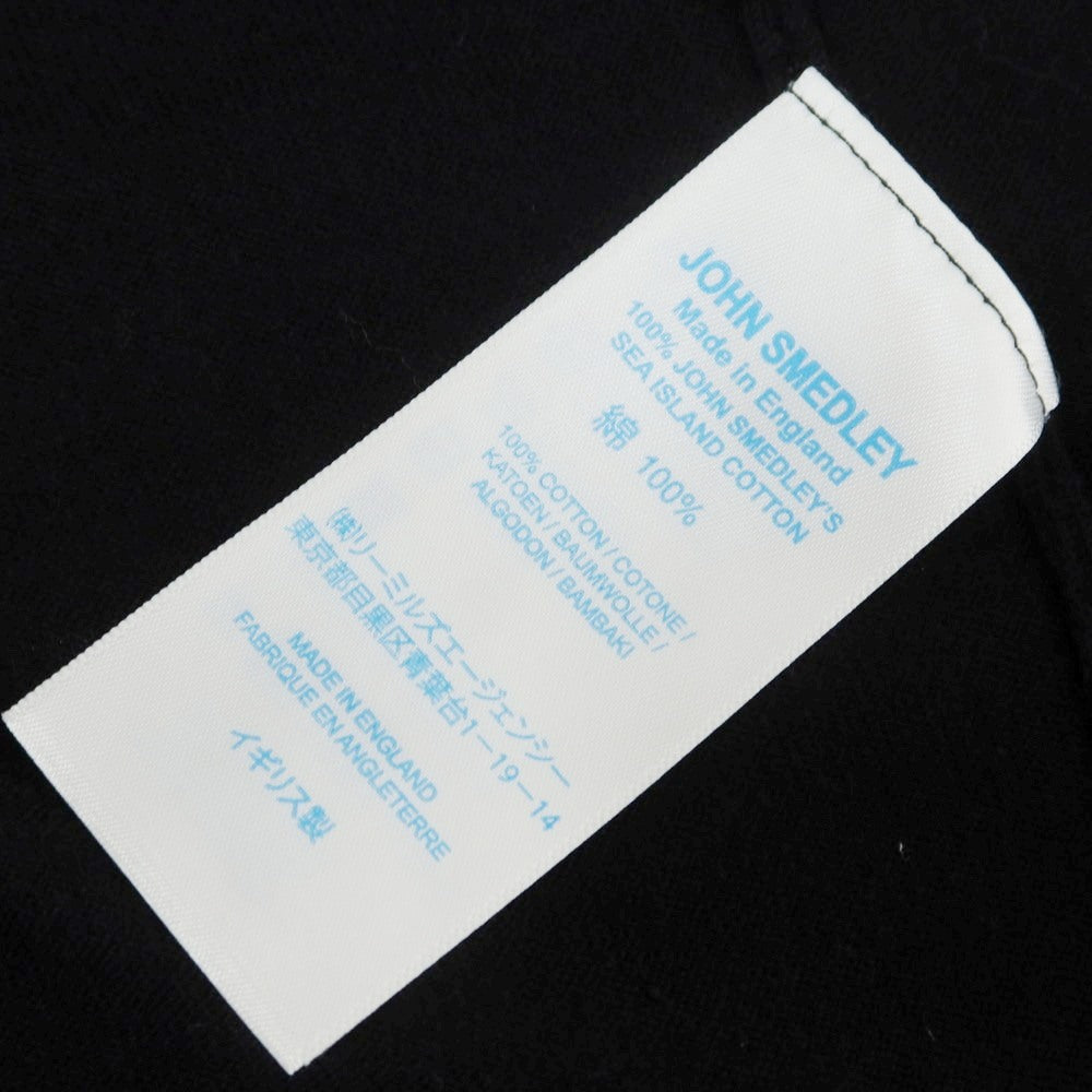 【中古】ジョンスメドレー JOHN SMEDLEY ハイゲージ シーアイランドコットン クルーネック 半袖 プルオーバーニット ブラック【 L 】【 状態ランクC 】【 メンズ 】