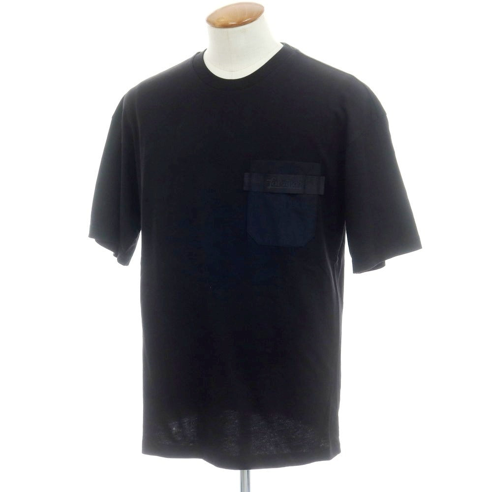 【中古】ヘルノ Herno コットン クルーネック ポケット 半袖Tシャツ ブラック【 48 】【 状態ランクB 】【 メンズ 】