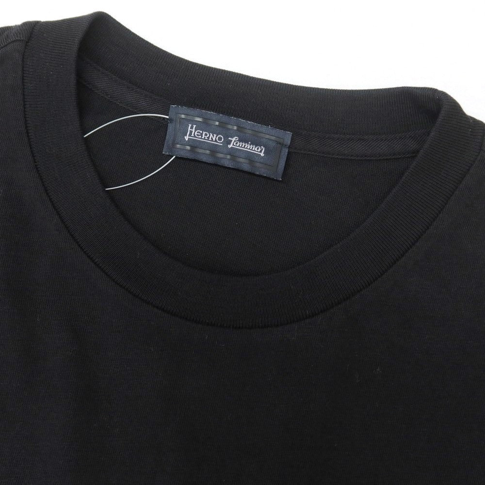 【中古】ヘルノ Herno コットン クルーネック ポケット 半袖Tシャツ ブラック【 48 】【 状態ランクB 】【 メンズ 】