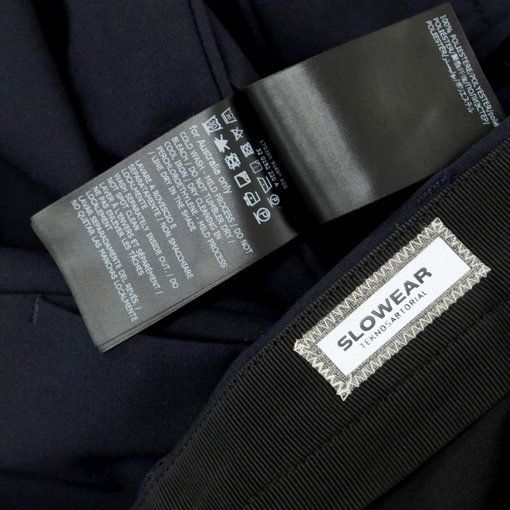【中古】スローウェア SLOWEAR ストレッチポリエステルウール ドレススラックスパンツ ネイビー【 サイズ50 】【 状態ランクB 】【 メンズ 】 [CPD]