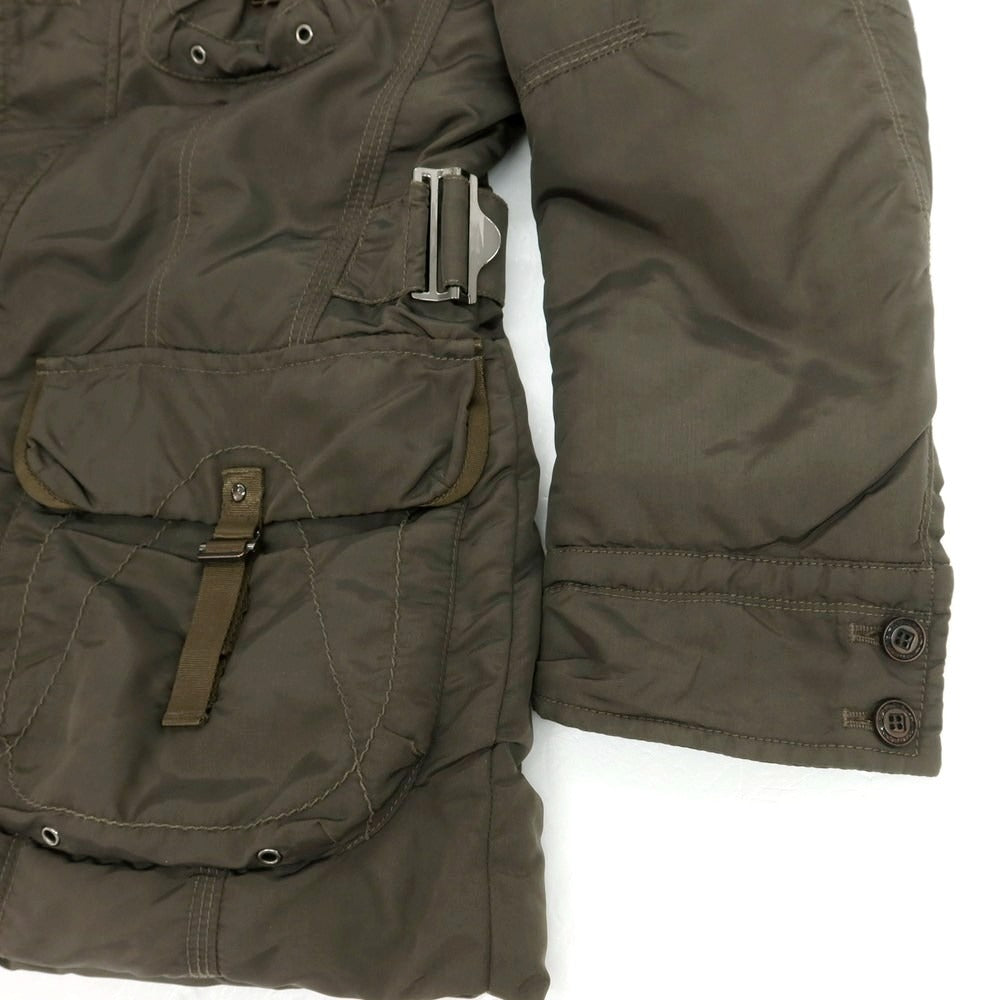 【中古】ピューテリー PEUTEREY ナイロン ファー ダウンコート カーキ【 M 】【 状態ランクC 】【 メンズ 】