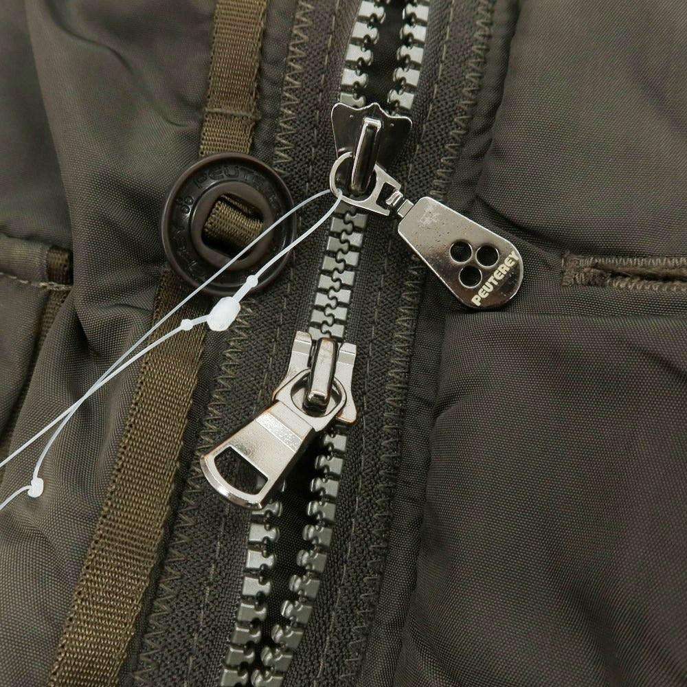 【中古】ピューテリー PEUTEREY ナイロン ファー ダウンコート カーキ【 M 】【 状態ランクC 】【 メンズ 】