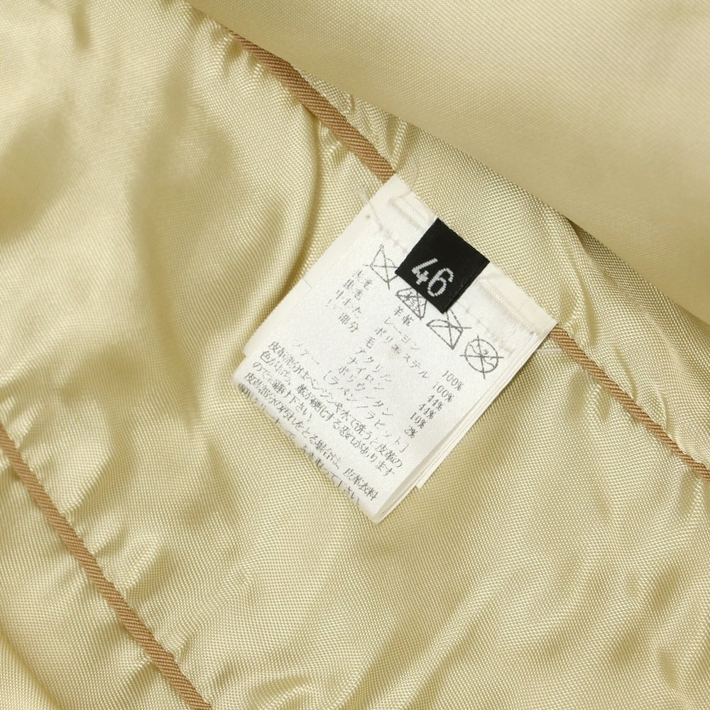 【中古】エンメティ EMMETI キルティング ファー レザーブルゾン ベージュ【 46 】【 状態ランクB 】【 メンズ 】