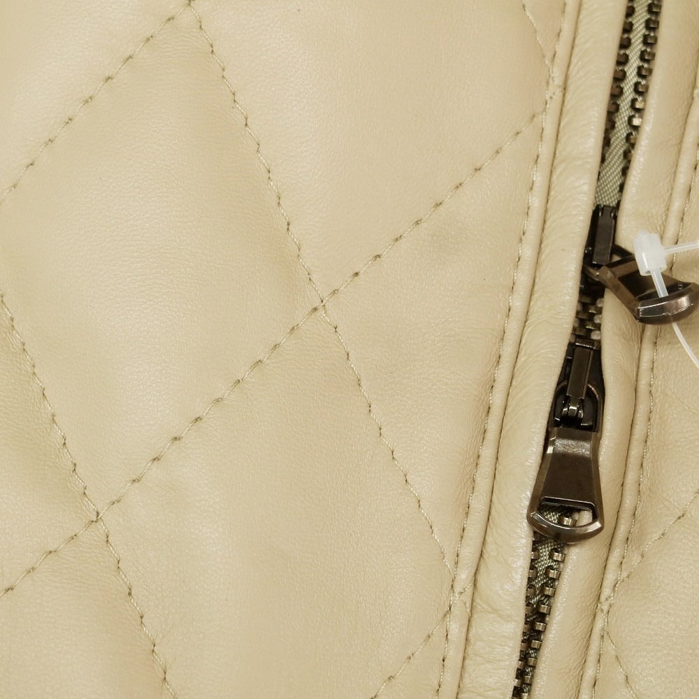 【中古】エンメティ EMMETI キルティング ファー レザーブルゾン ベージュ【 46 】【 状態ランクB 】【 メンズ 】