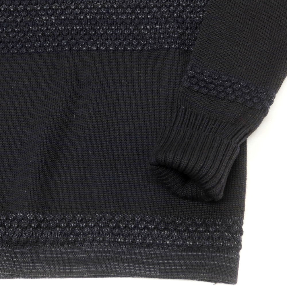 【中古】エスエヌエスハーニング S.N.S.HERNING ウール タートルネック プルオーバーニット ブラックxネイビー【 XS 】【 状態ランクB 】【 メンズ 】