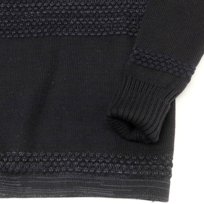 【中古】エスエヌエスハーニング S.N.S.HERNING ウール タートルネック プルオーバーニット ブラックxネイビー【 XS 】【 状態ランクB 】【 メンズ 】