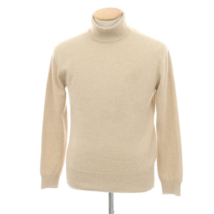 【中古】ジョンストンズ JOHNSTONS カシミヤ タートルネック プルオーバーニット ベージュ【 38 】【 状態ランクC 】【 メンズ 】