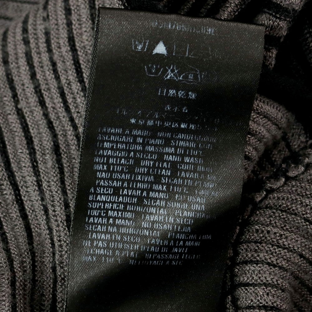 【中古】ジョルジオアルマーニ GIORGIO ARMANI カシミヤシルク混レーヨン ボーダー クルーネック プルオーバーニット グレーxブラック【 46 】【 状態ランクC 】【 メンズ 】
