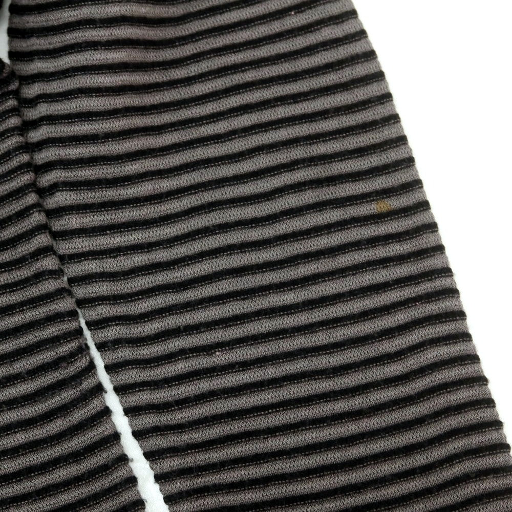 【中古】ジョルジオアルマーニ GIORGIO ARMANI カシミヤシルク混レーヨン ボーダー クルーネック プルオーバーニット グレーxブラック【 46 】【 状態ランクC 】【 メンズ 】