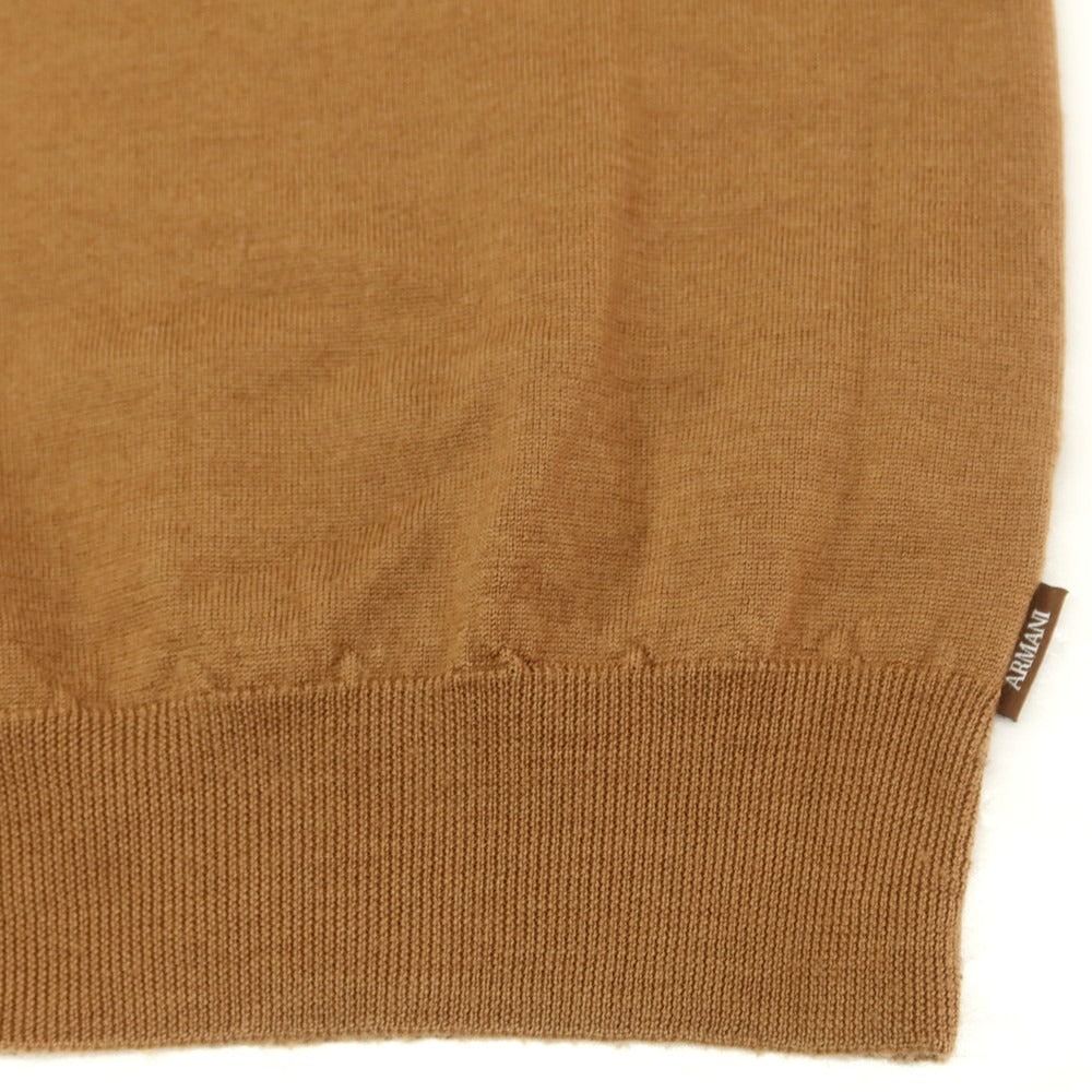 【中古】アルマーニ コレッツォーニ ARMANI COLLEZIONI ハイゲージ ウール Vネック プルオーバーニット ブラウン【 46 】【 状態ランクC 】【 メンズ 】