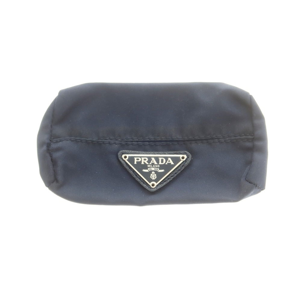 【中古】プラダ PRADA ナイロン ポケットティッシュケース ネイビー【 状態ランクD 】【 ユニセックス 】