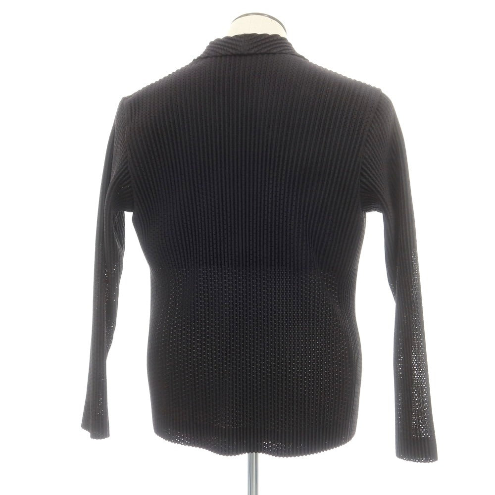 【中古】オム プリッセ イッセイミヤケ HOMME PLISSE ISSEY MIYAKE 2025年春夏 メッシュポリエステル プリーツ加工 ジャケット ブラック【 表記なし（L位） 】【 状態ランクA 】【 メンズ 】