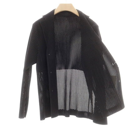 【中古】オム プリッセ イッセイミヤケ HOMME PLISSE ISSEY MIYAKE 2025年春夏 メッシュポリエステル プリーツ加工 ジャケット ブラック【 表記なし（L位） 】【 状態ランクA 】【 メンズ 】