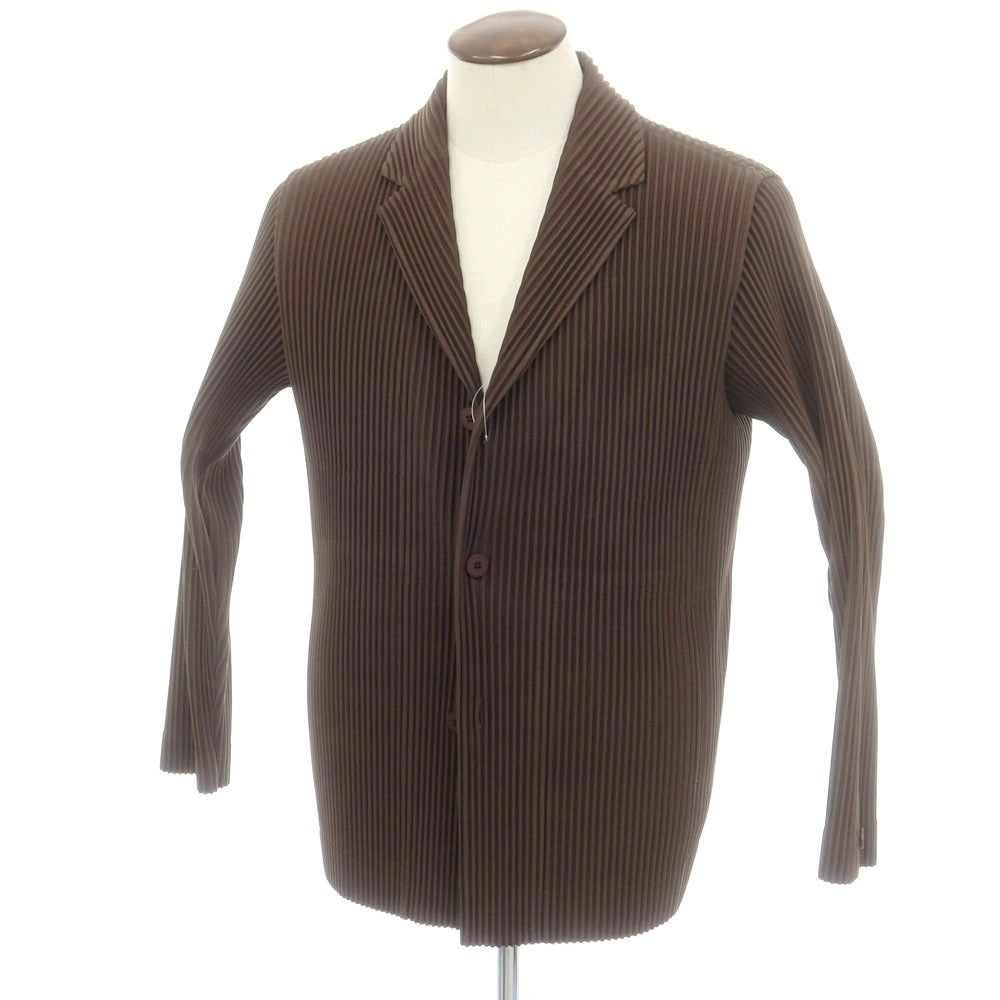 【中古】オム プリッセ イッセイミヤケ HOMME PLISSE ISSEY MIYAKE 2025年春夏 プリーツ加工 ジャケット ダークブラウン【 表記なし（L位） 】【 状態ランクA 】【 メンズ 】