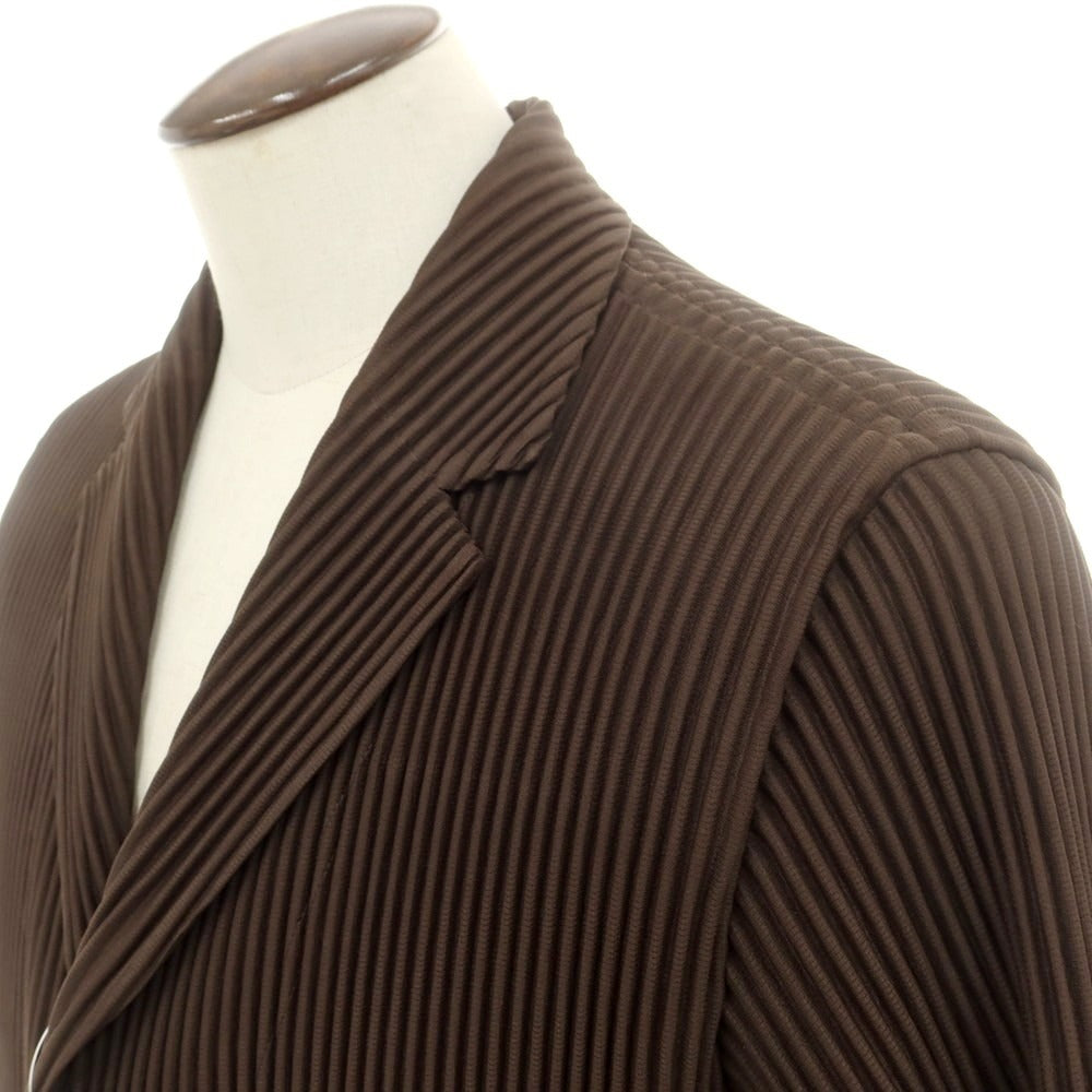 【中古】オム プリッセ イッセイミヤケ HOMME PLISSE ISSEY MIYAKE 2025年春夏 プリーツ加工 ジャケット ダークブラウン【 表記なし（L位） 】【 状態ランクA 】【 メンズ 】