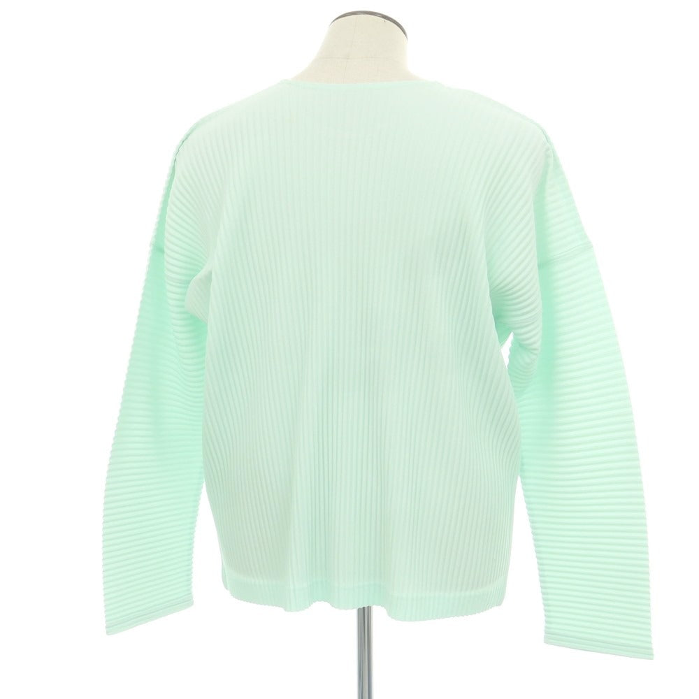 【中古】オム プリッセ イッセイミヤケ HOMME PLISSE ISSEY MIYAKE 2025年春夏 ポリエステル系 プリーツ クルーネック 長袖カットソー パステルグリーン【 表記なし（L位） 】【 状態ランクC 】【 メンズ 】