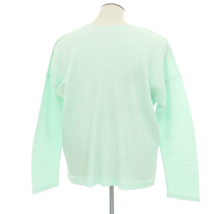 【中古】オム プリッセ イッセイミヤケ HOMME PLISSE ISSEY MIYAKE 2025年春夏 ポリエステル系 プリーツ クルーネック 長袖カットソー パステルグリーン【 表記なし（L位） 】【 状態ランクC 】【 メンズ 】