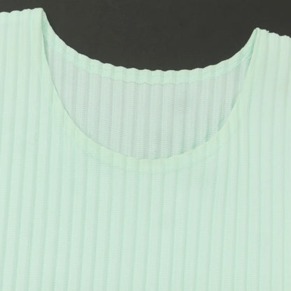 【中古】オム プリッセ イッセイミヤケ HOMME PLISSE ISSEY MIYAKE 2025年春夏 ポリエステル系 プリーツ クルーネック 長袖カットソー パステルグリーン【 表記なし（L位） 】【 状態ランクC 】【 メンズ 】