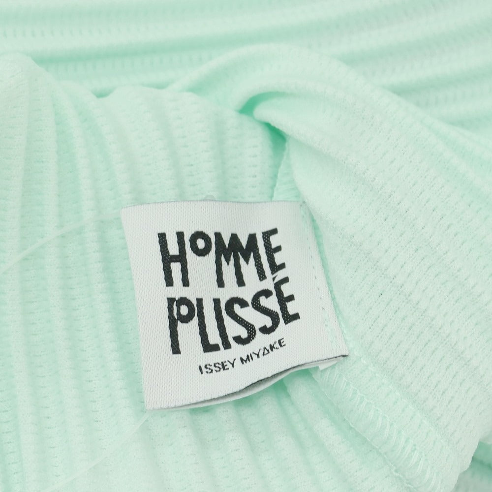 【中古】オム プリッセ イッセイミヤケ HOMME PLISSE ISSEY MIYAKE 2025年春夏 ポリエステル系 プリーツ クルーネック 長袖カットソー パステルグリーン【 表記なし（L位） 】【 状態ランクC 】【 メンズ 】