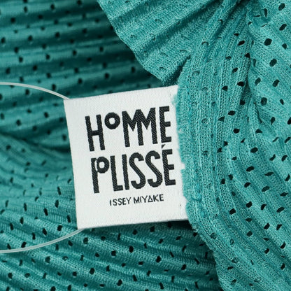 【中古】オム プリッセ イッセイミヤケ HOMME PLISSE ISSEY MIYAKE 2025年春夏 ポリエステル系 プリーツ クルーネック 長袖カットソー グリーン【 表記なし（L位） 】【 状態ランクA 】【 メンズ 】