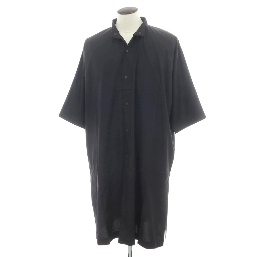 【中古】アイム メン IM MEN 2025年秋冬 ポリエステル系 ロングシャツ カジュアルシャツ ブラック【サイズ表記なし（L位）】【 状態ランクC 】【 メンズ 】 [EPD]