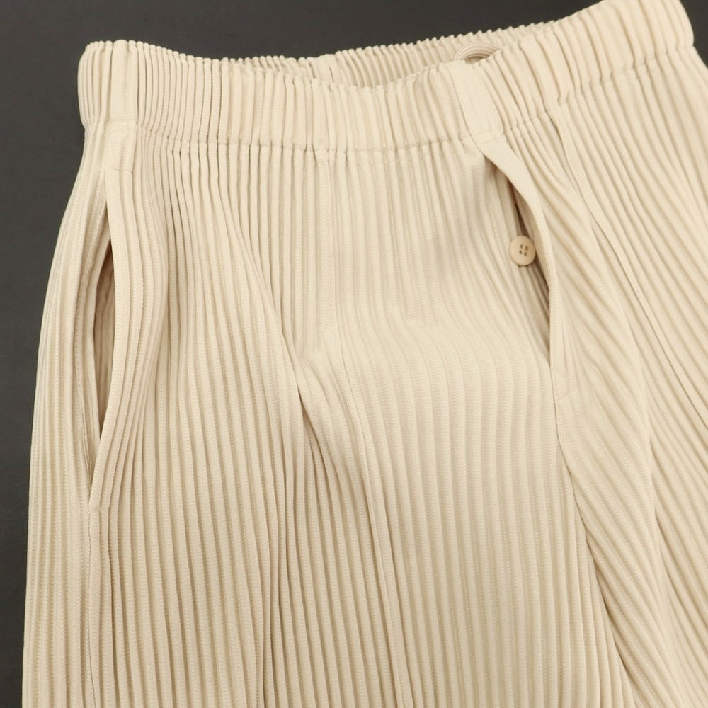 【中古】オム プリッセ イッセイミヤケ HOMME PLISSE ISSEY MIYAKE プリーツ加工 イージーパンツ ベージュ【 表記なし（S位） 】【 状態ランクA 】【 メンズ 】