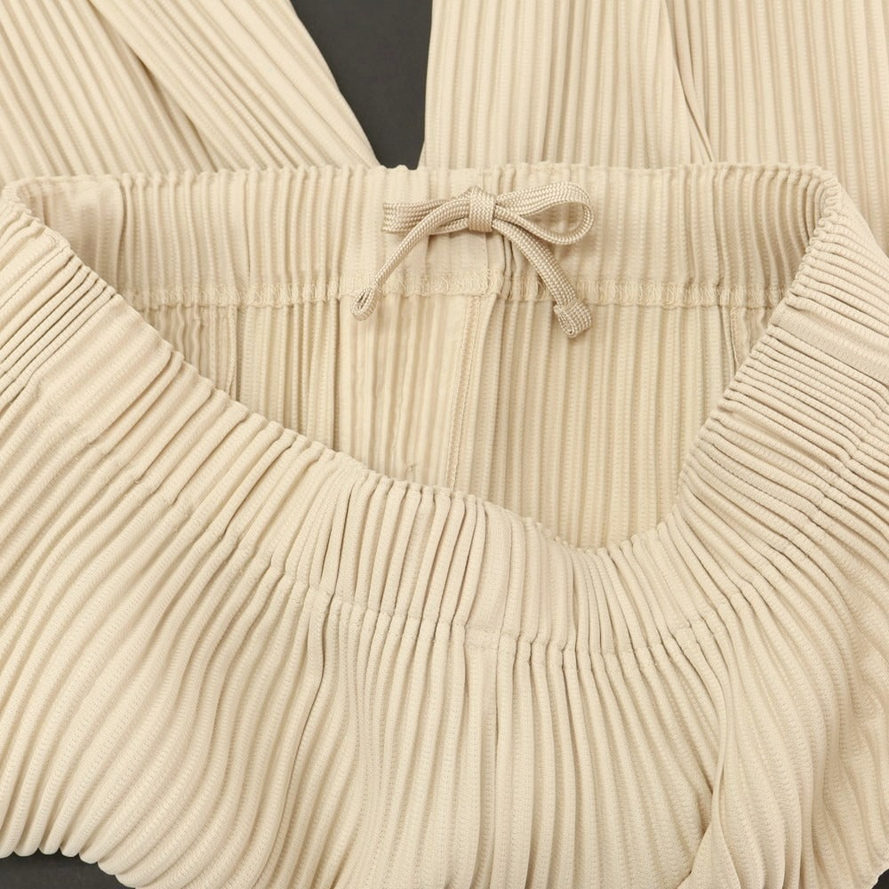 【中古】オム プリッセ イッセイミヤケ HOMME PLISSE ISSEY MIYAKE プリーツ加工 イージーパンツ ベージュ【 表記なし（S位） 】【 状態ランクA 】【 メンズ 】